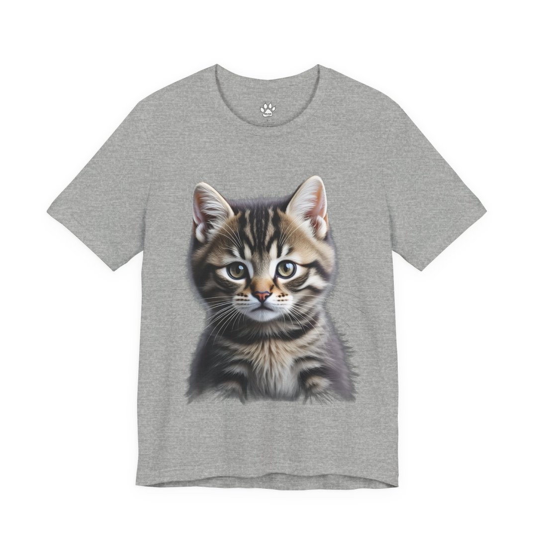 2985132377977540498_2048.jpeg Gray t-shirt with a realistic kitten illustration on the front.