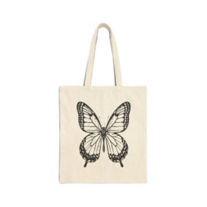 Butterfly Canvas Tote Bag Butterfly Canvas Tote Bag. Canvas tote bag with a black butterfly design.