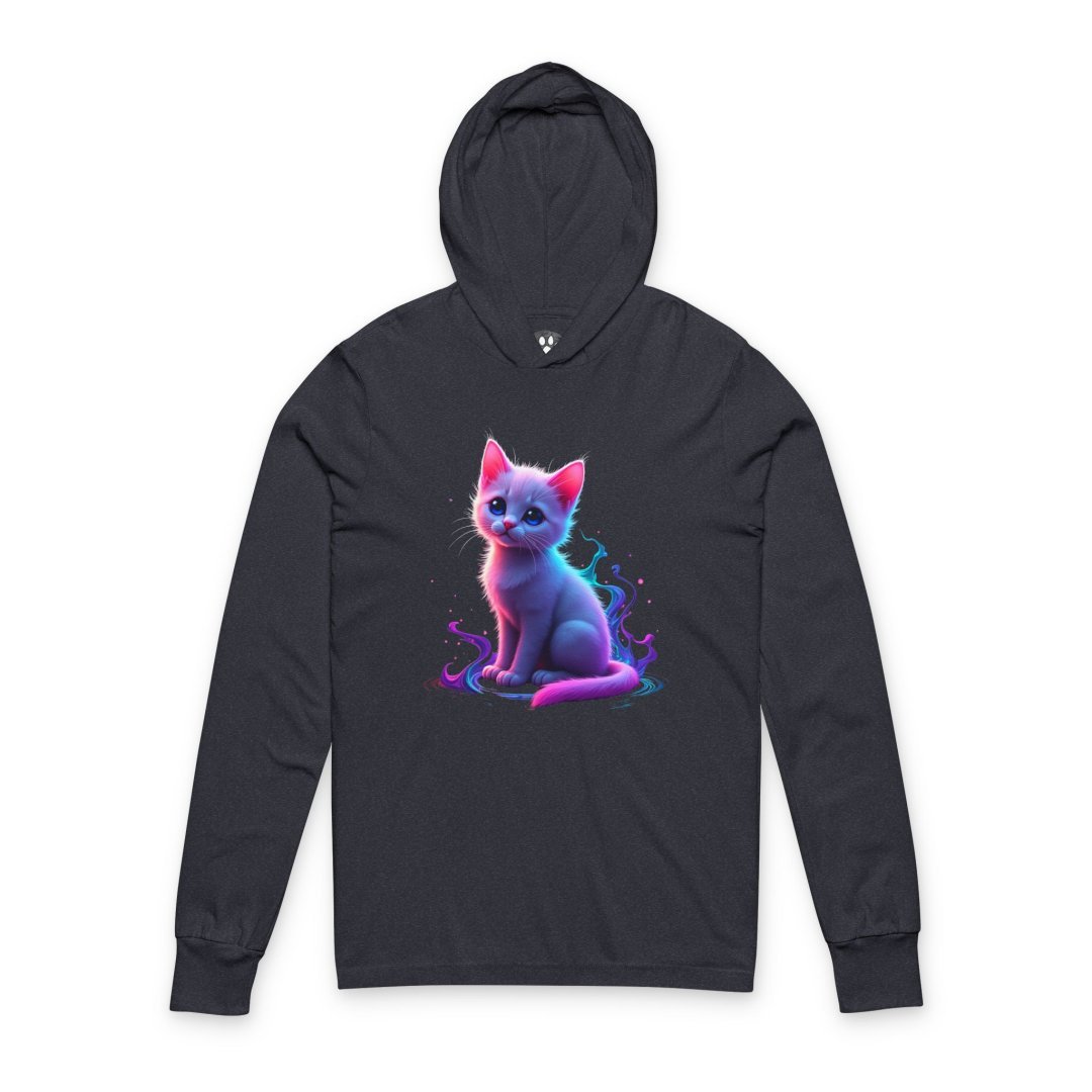 5068269209331020321_2048.jpeg Black hoodie with a colorful neon kitten design.