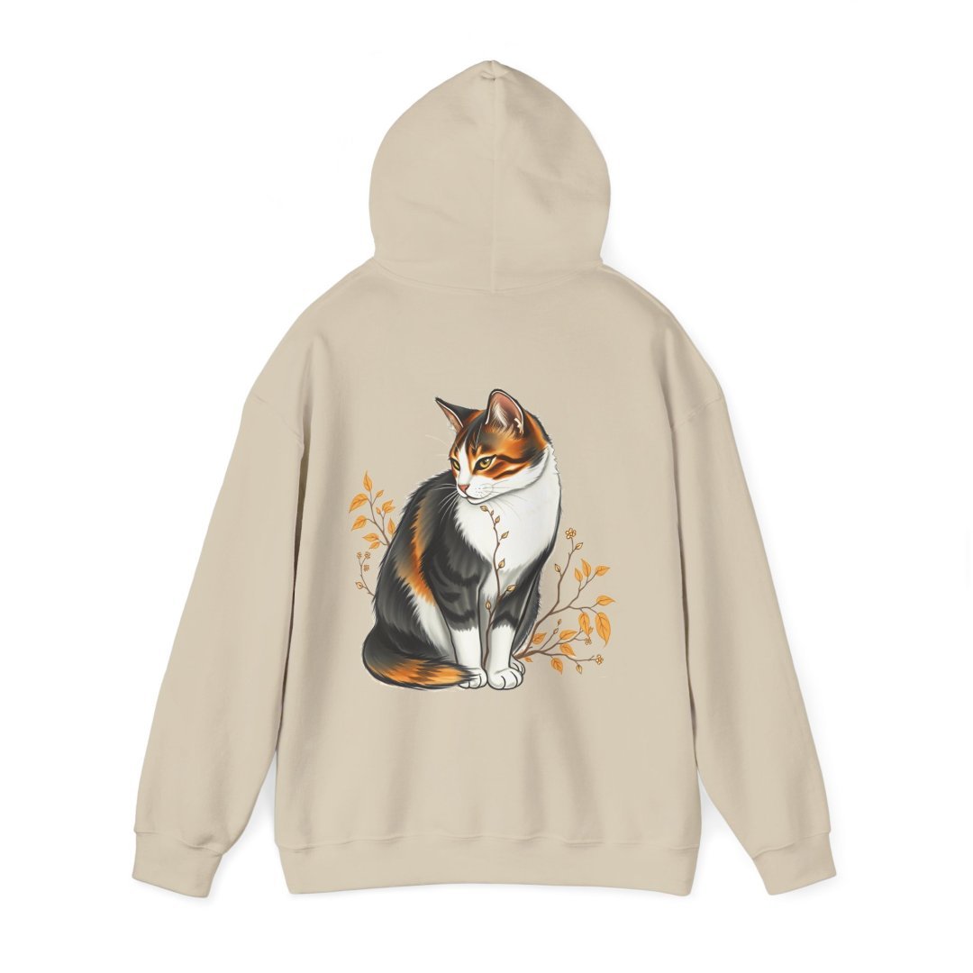 10630531369632482272_2048.jpeg Beige hoodie with a calico cat and floral design on the back.