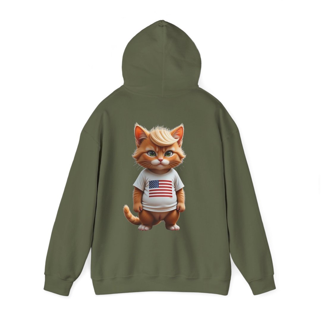 Patriotic Ginger Cat Haircut Graphic Hoodie
