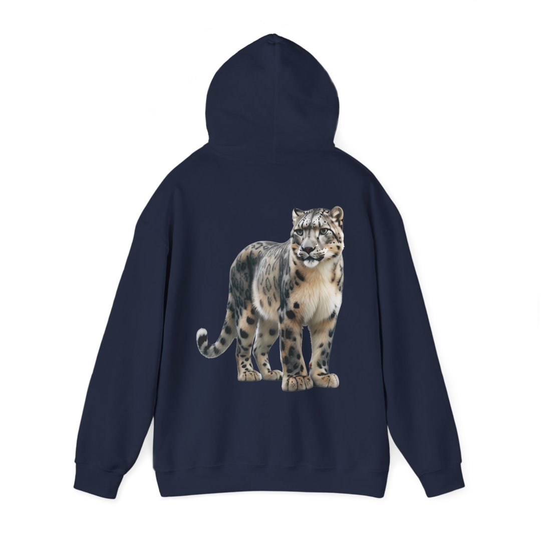 12888060933522212470_2048.jpeg Navy hoodie with a snow leopard design on the back.