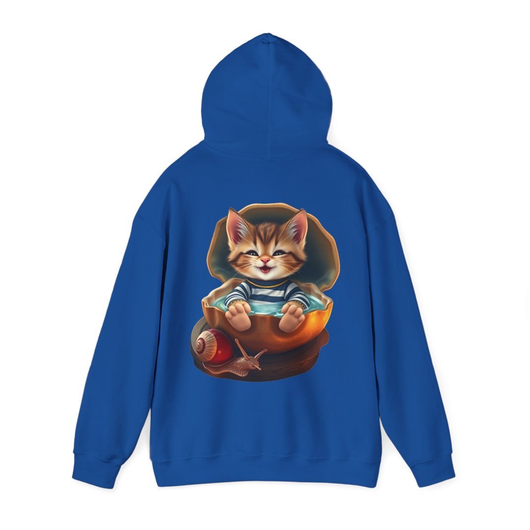 13047656344065365423_2048.jpeg Blue hoodie with a cute kitten in a basket design on the back.
