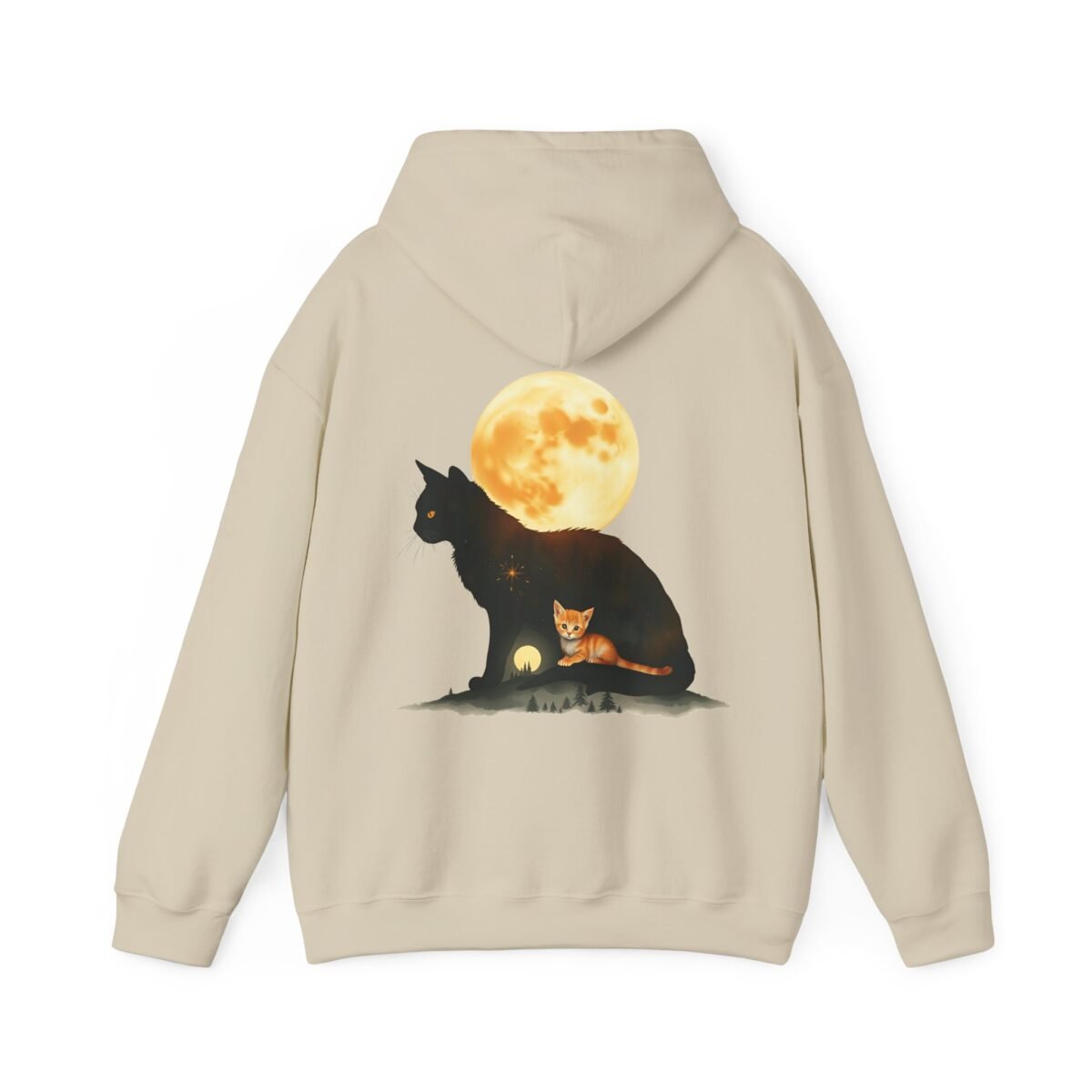 Cat & Kitten Full Moon Unisex Hoodie