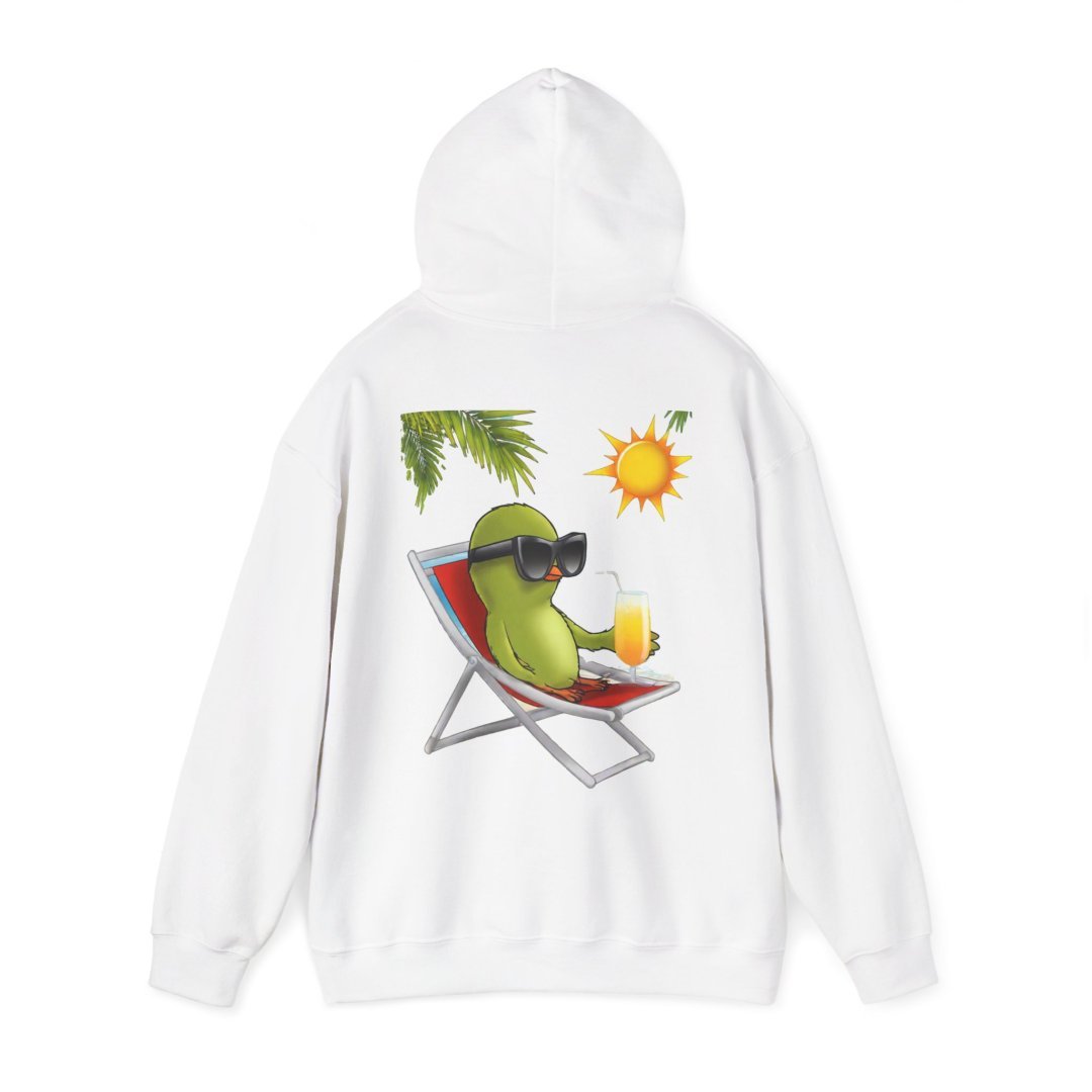 16029359343482090702_2048.jpeg Hoodie with a cartoon avocado lounging on a chair, wearing sunglasses, holding a drink.