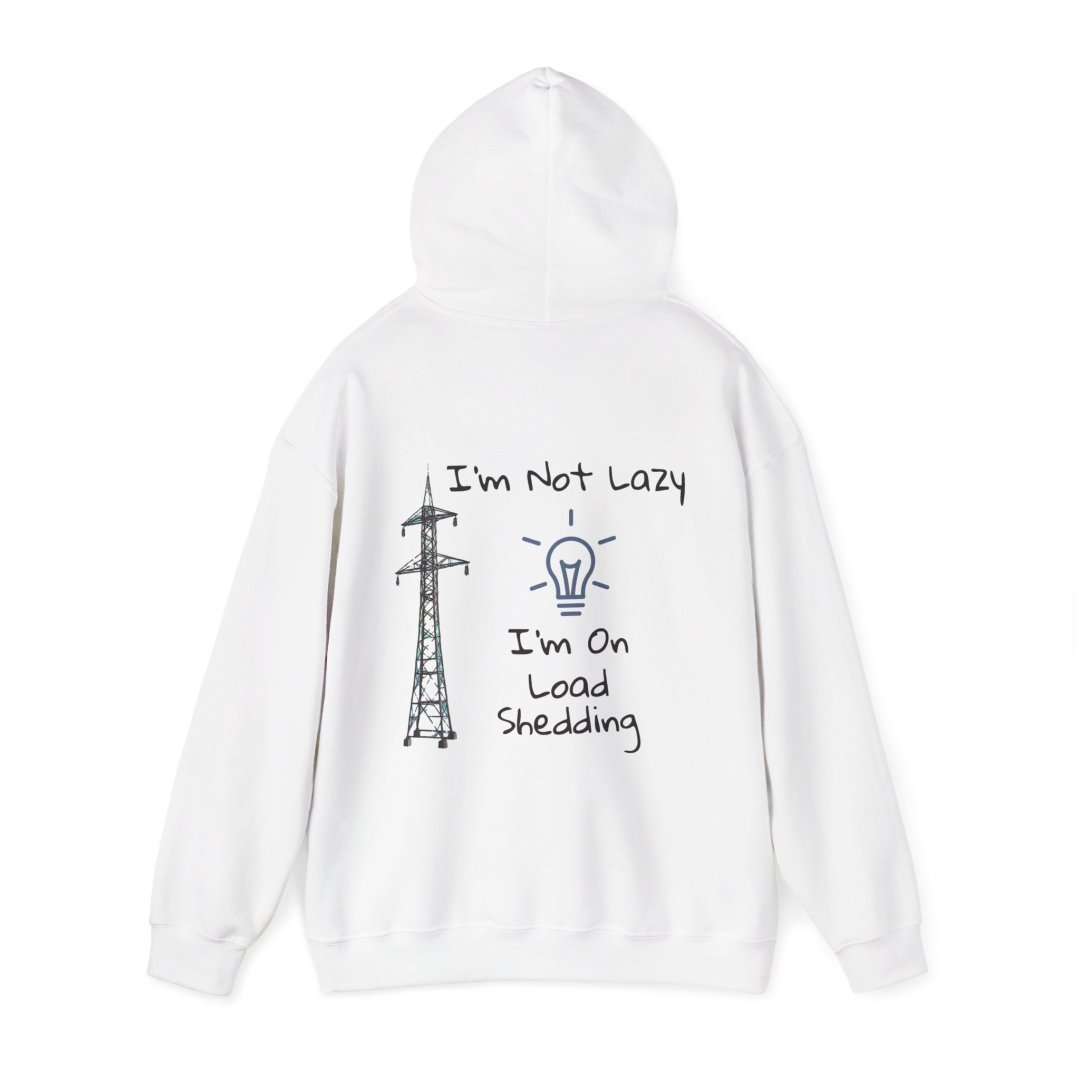 16418628760729254515_2048.jpeg White hoodie with text and graphics about load shedding.