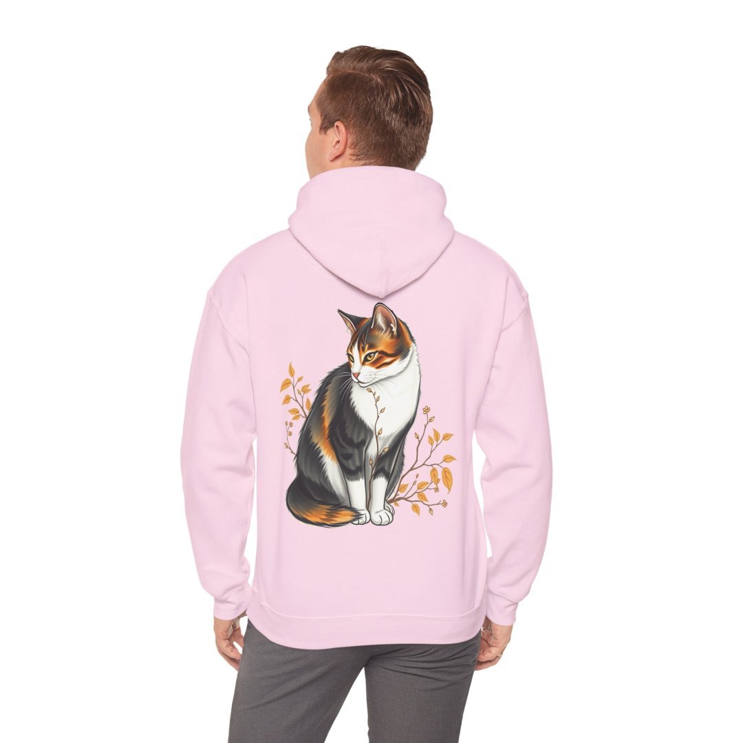 16811791051483686894_2048.jpeg Person wearing a pink hoodie with a cat illustration on the back.