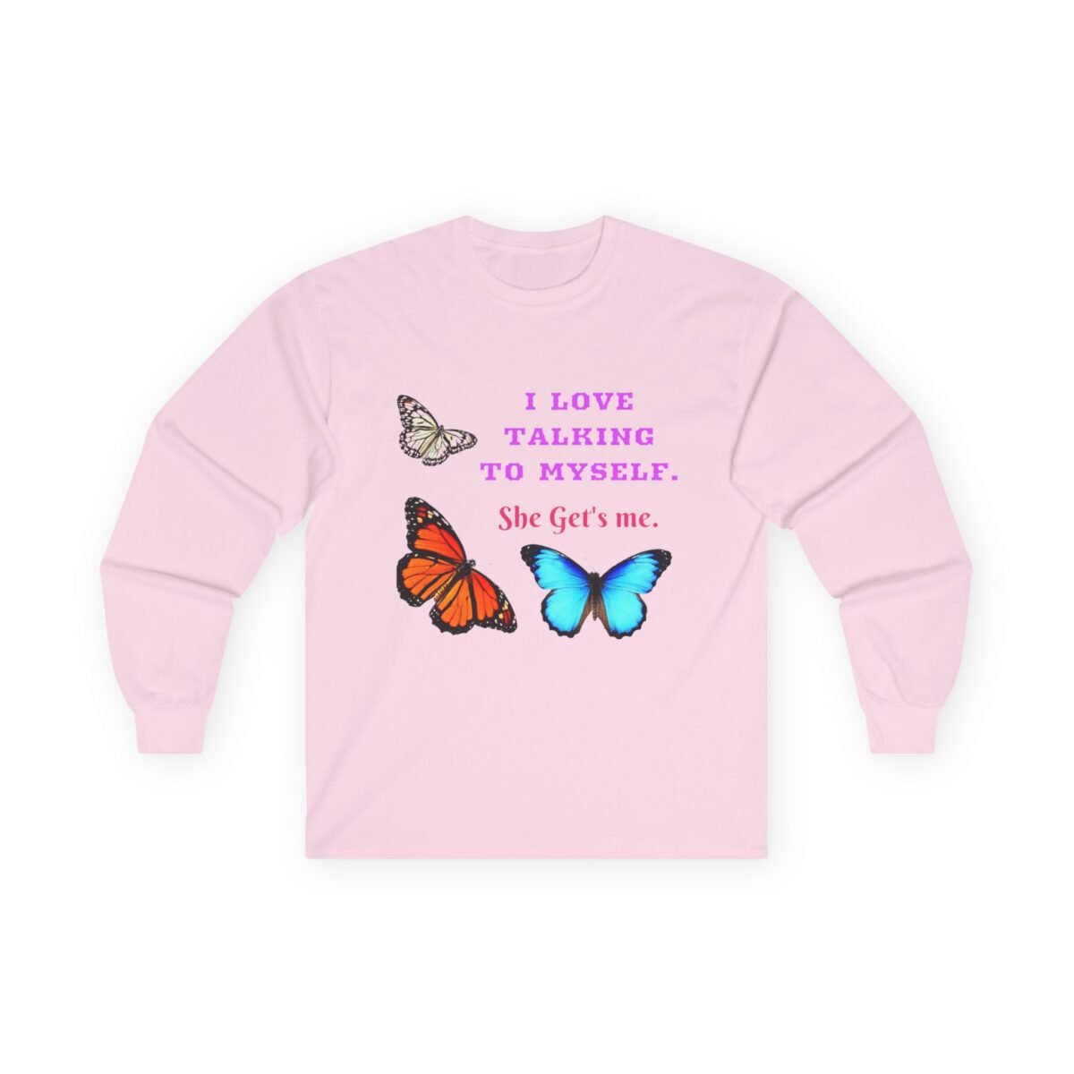 Funny Butterfly Graphic Long-Sleeve Tee