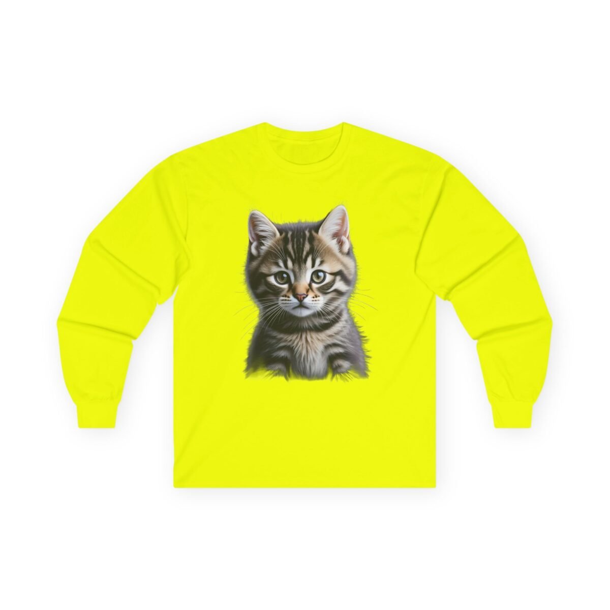 Realistic Kitten Portrait Long Sleeve Tee
