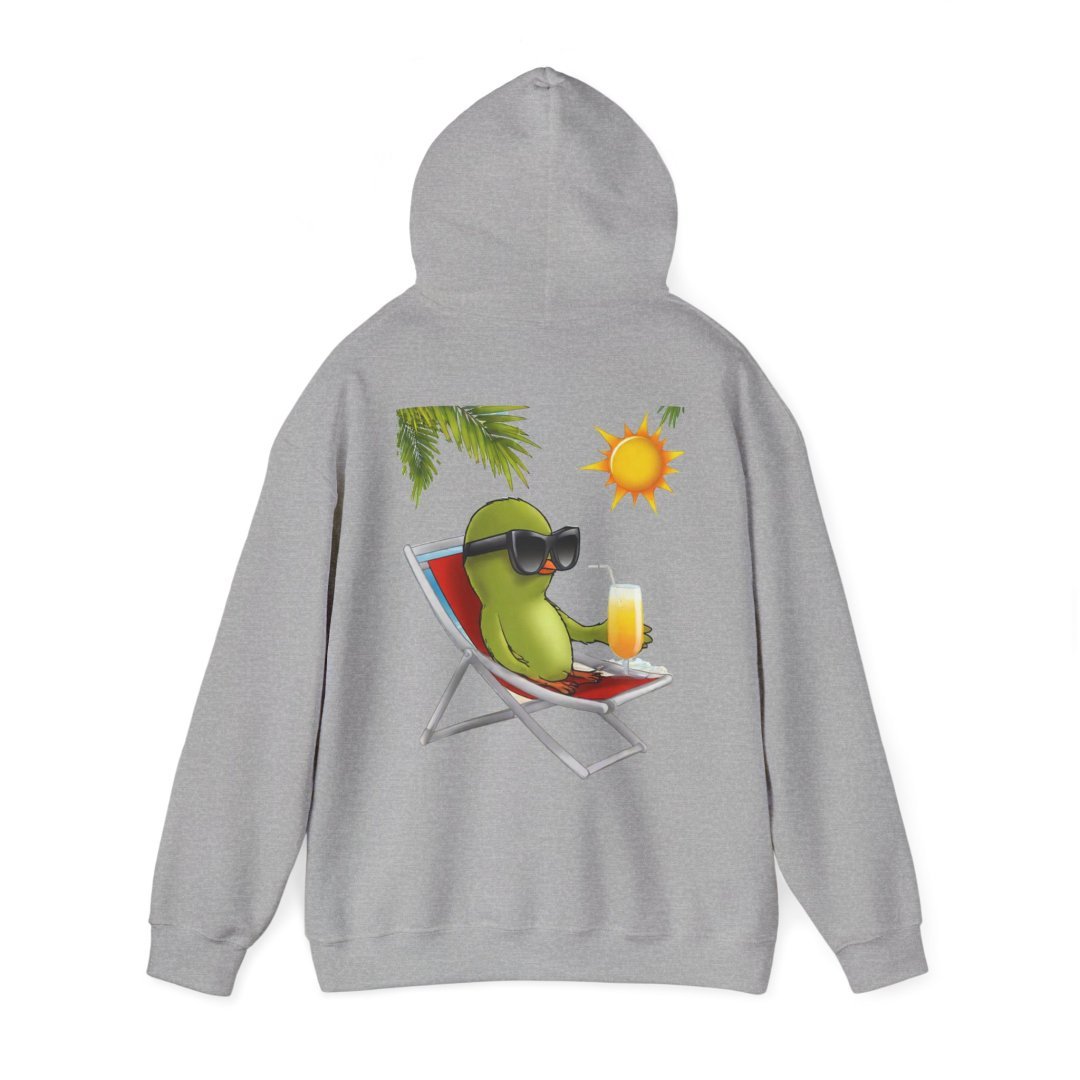 17975029994653464814_2048.jpeg Hoodie with a cartoon avocado lounging in a chair, wearing sunglasses, holding a drink.