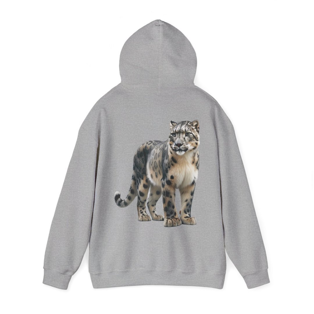 18301358098557844792_2048.jpeg Gray hoodie with a snow leopard design on the back.