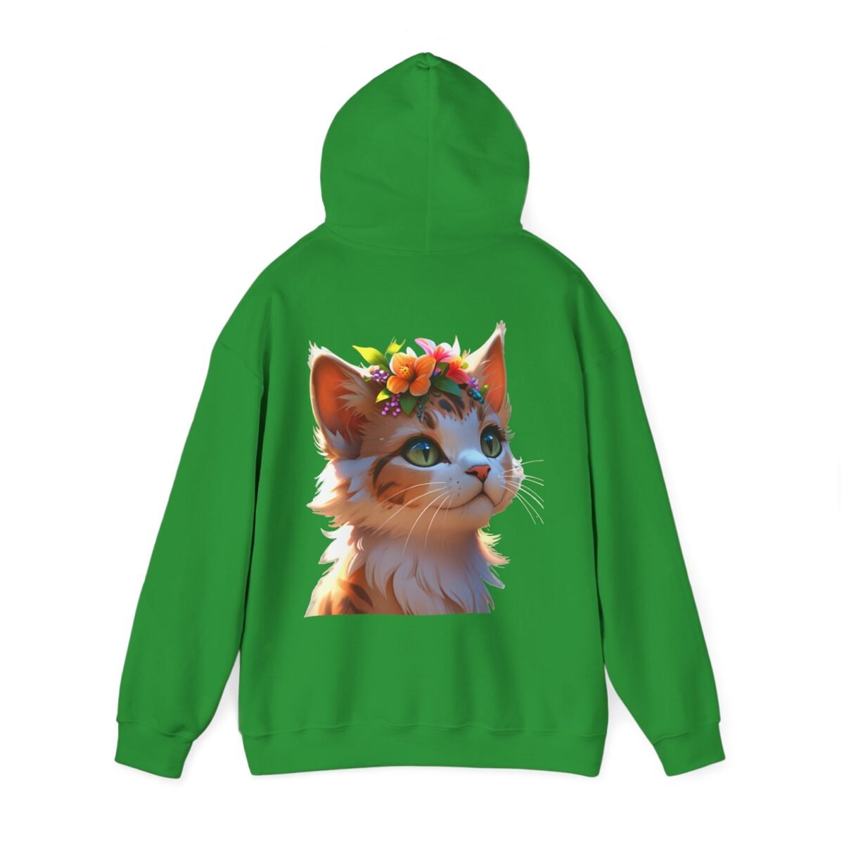 202845947808990832_2048.jpeg Green hoodie with a cute cat wearing a flower crown.