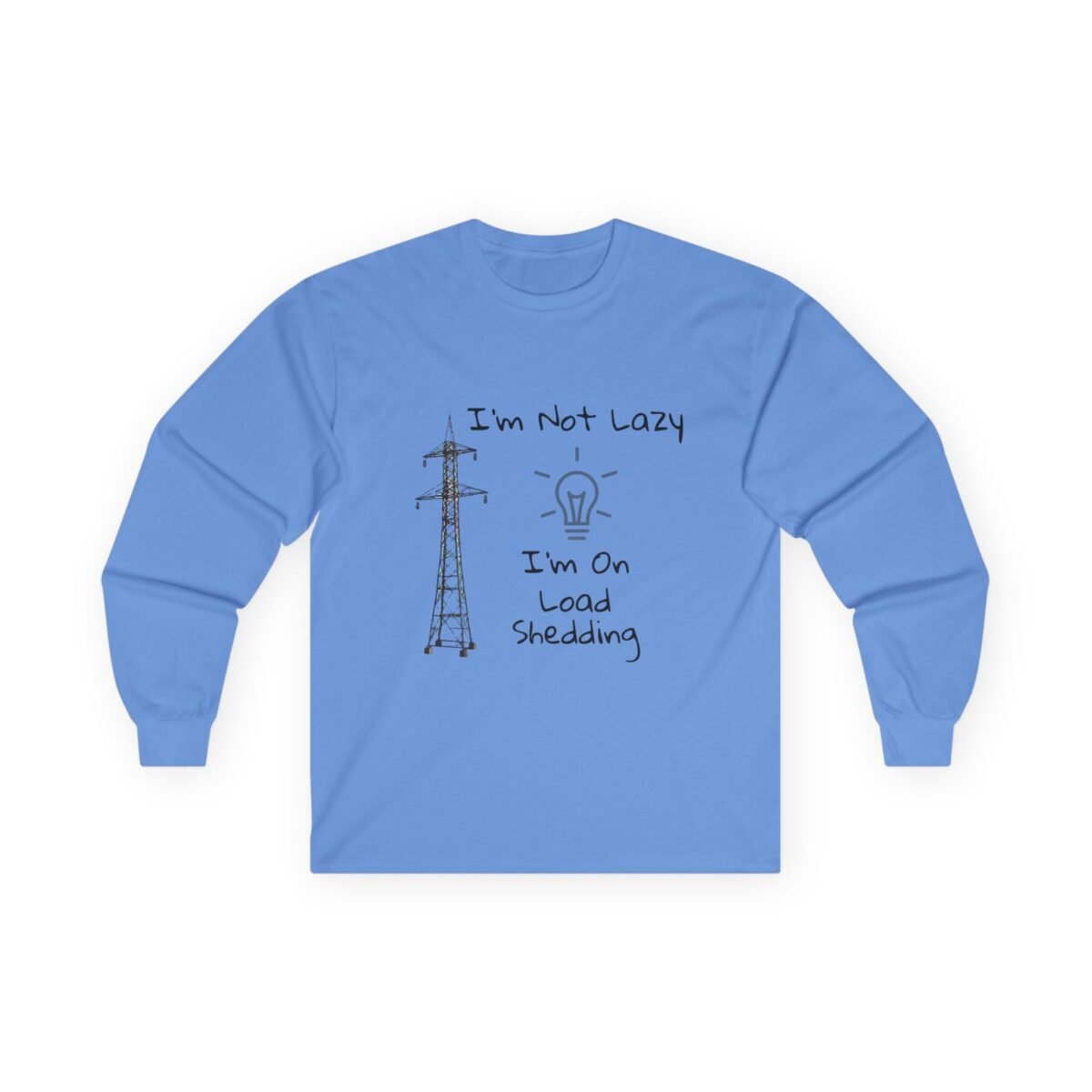 Funny Power Grid Graphic Long Sleeve Tee