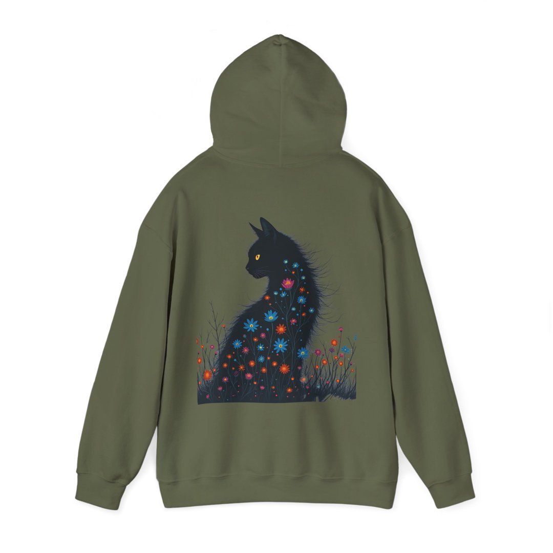 3907143753592407317_2048.jpeg Floral Black Cat Unisex Hoodie - Image 12