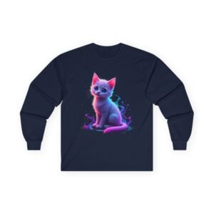 Floral Kitten Long Sleeve Tee Glow Kitten Neon Long Sleeve Tee