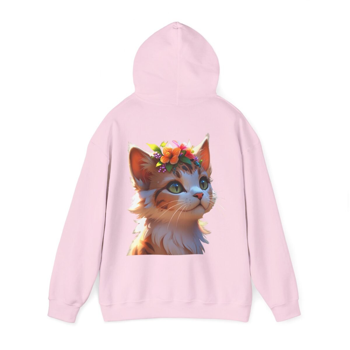 6774464849261029061_2048.jpeg Pink hoodie with a cute cat wearing a flower crown on the back.