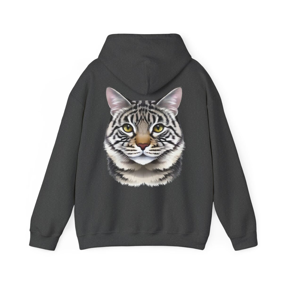 803363286184837037_2048.jpeg Dark grey hoodie with a tabby cat face on the back.