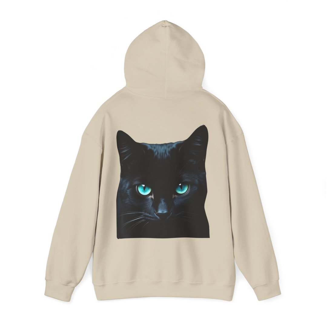 8262963816569988130_2048.jpeg Beige hoodie with a black cat face design on the back.