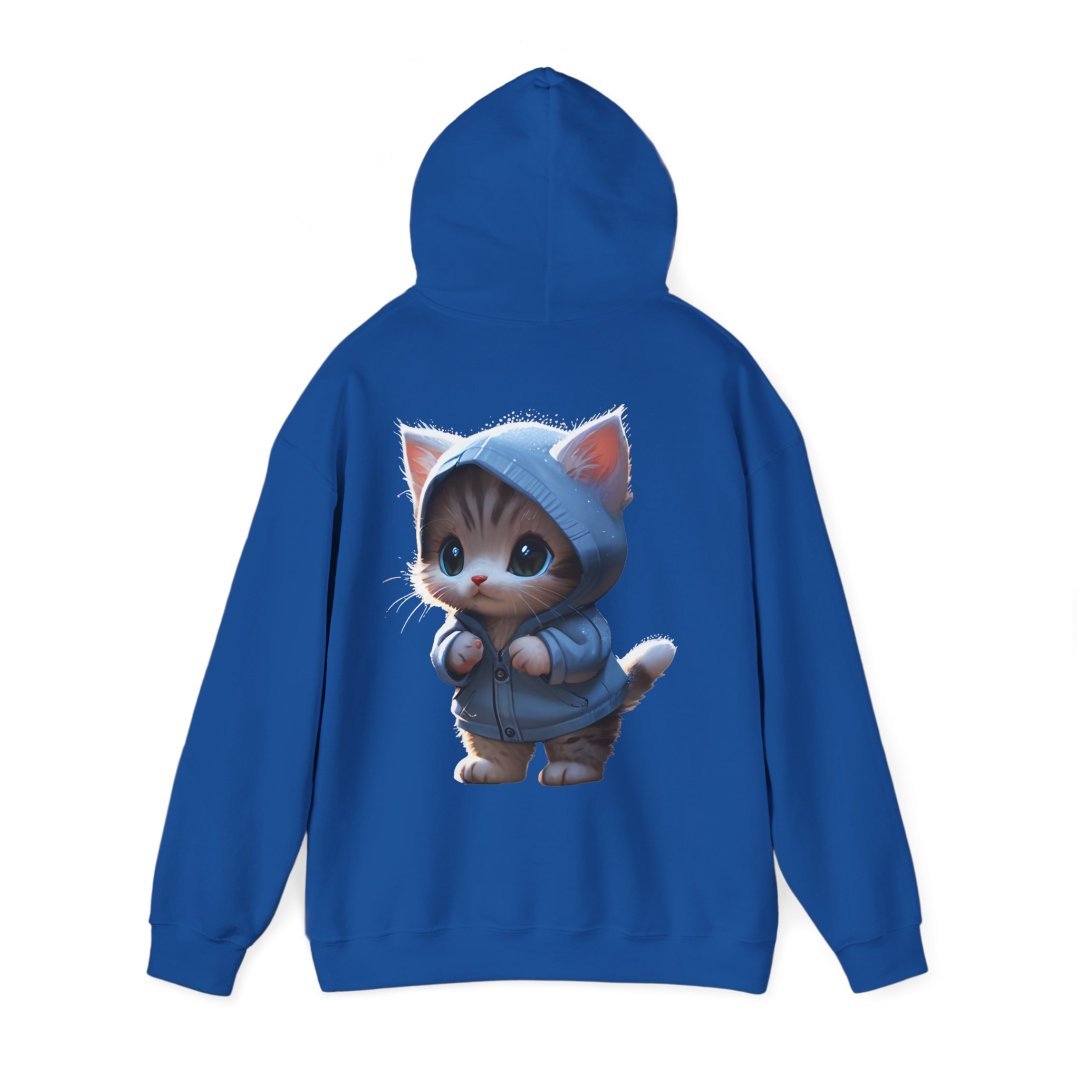 8956784376759753779_2048.jpeg Blue hoodie with cute kitten in a hoodie design on the back.