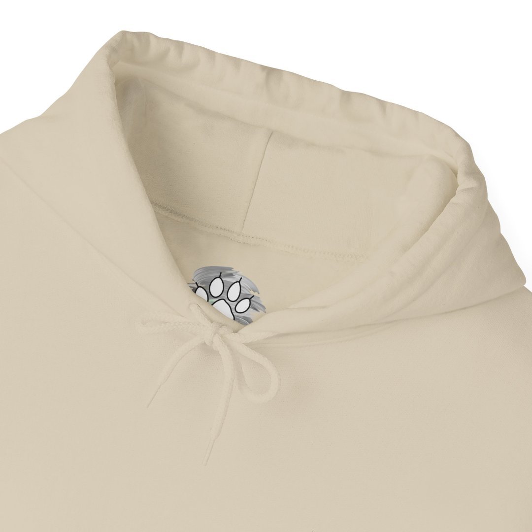 9036120334643873559_2048.jpeg Cream-colored hoodie with a paw print tag inside the collar.