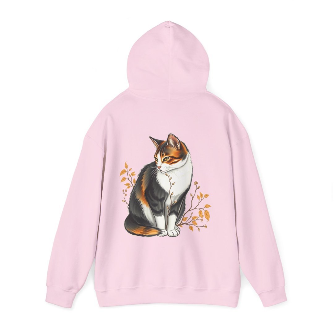 9158270663585315359_2048.jpeg Pink hoodie with a cat illustration on the back.