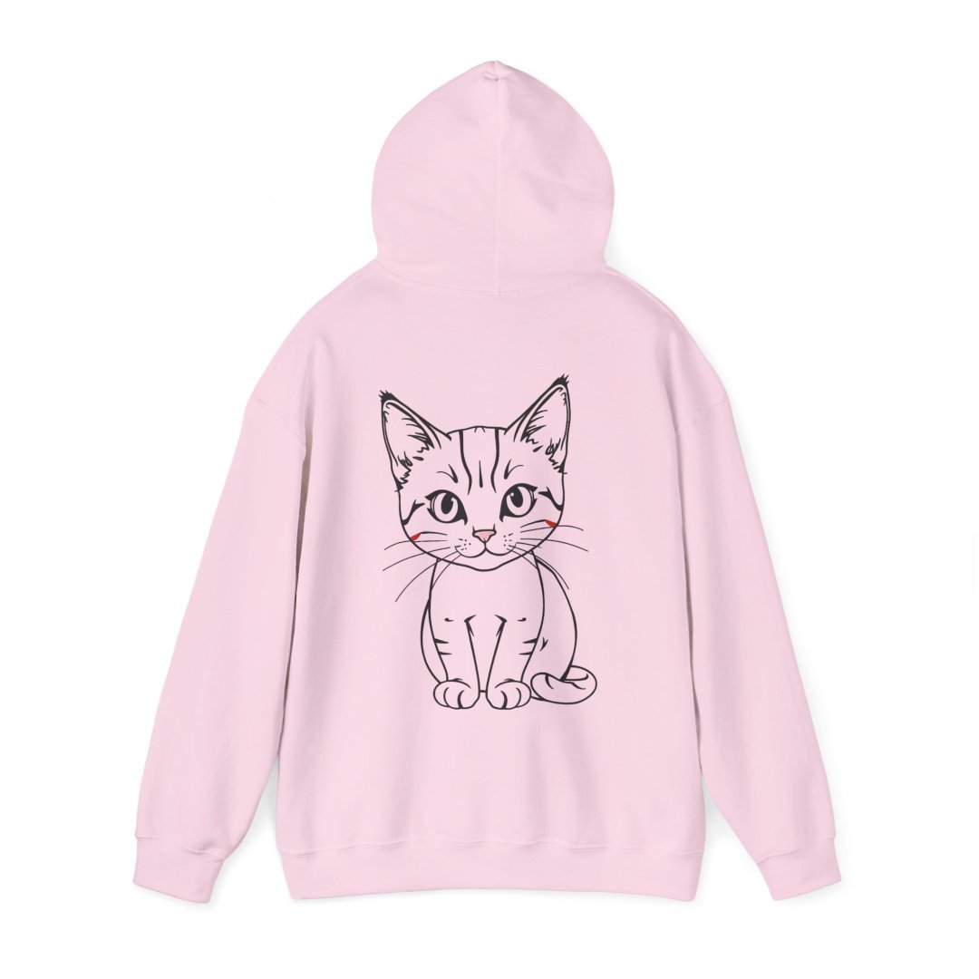930242493738703263_2048.jpeg Pink hoodie with a cute cat illustration on the back.