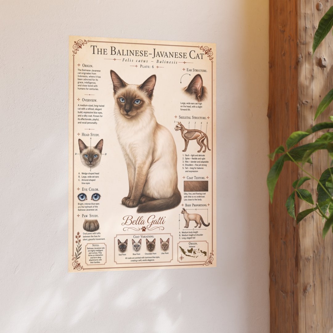 10362556868795056236_2048.jpeg Illustrated poster of a Balinese-Javanese cat with detailed breed information.