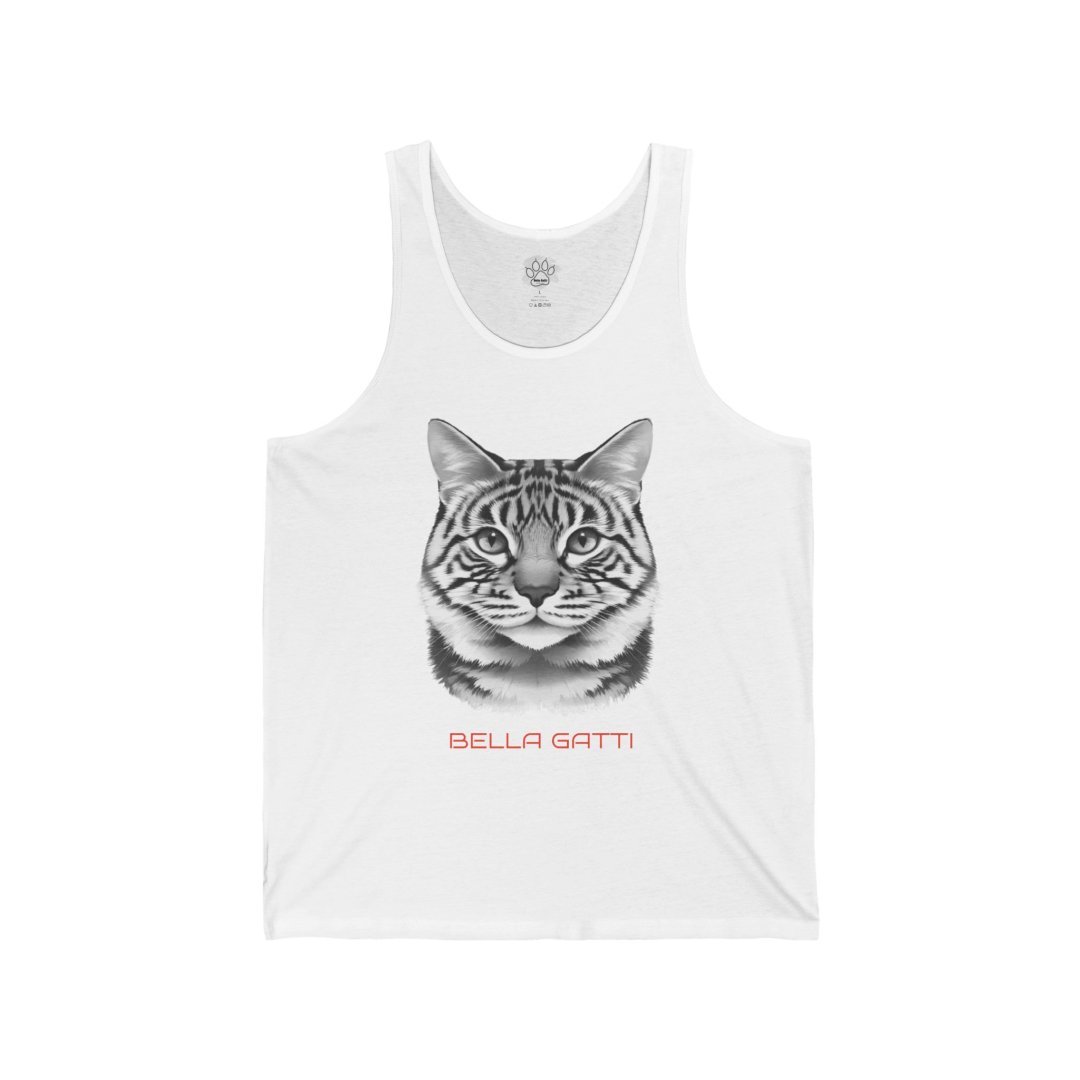 11302058325382680535_2048.jpeg Bella Gatti Black & White Tabby Cat Graphic Tank Top - Image 2