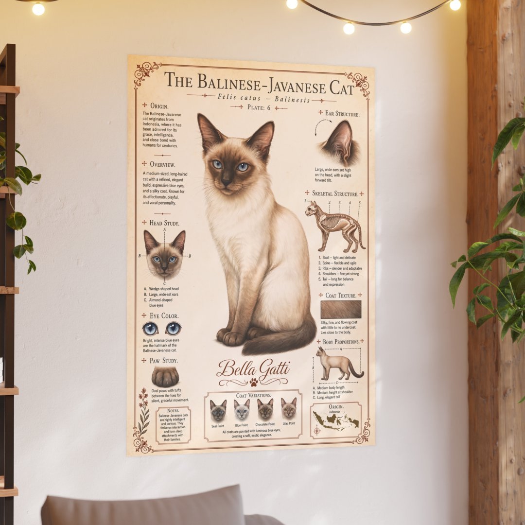 11548958853957237134_2048-1.jpeg Poster of a Balinese-Javanese cat with detailed information.