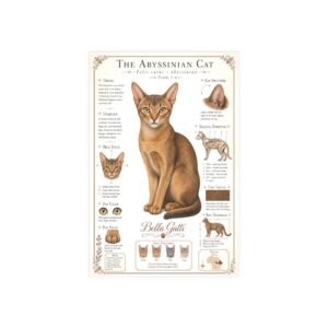 Vintage Butterfly Unisex Tank Top Illustration of an Abyssinian cat with detailed features and characteristics.