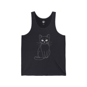 Cute Cat Line Art Unisex Tank Top