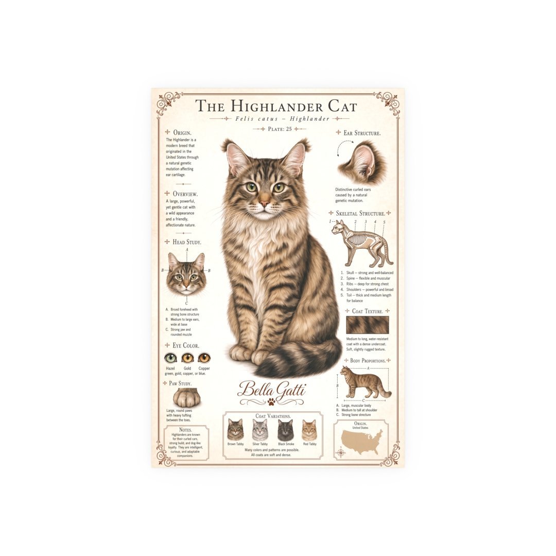 13971804656843209317_2048.jpeg Illustration of a Highlander cat with detailed features and characteristics.