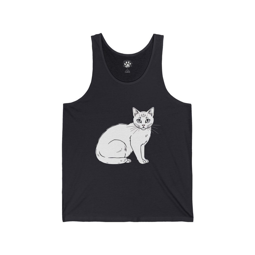 Sitting Cat Graphic Unisex Tank Top