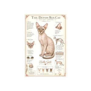 American Wirehair Cat Breed Poster Devon Rex Cat Breed Poster