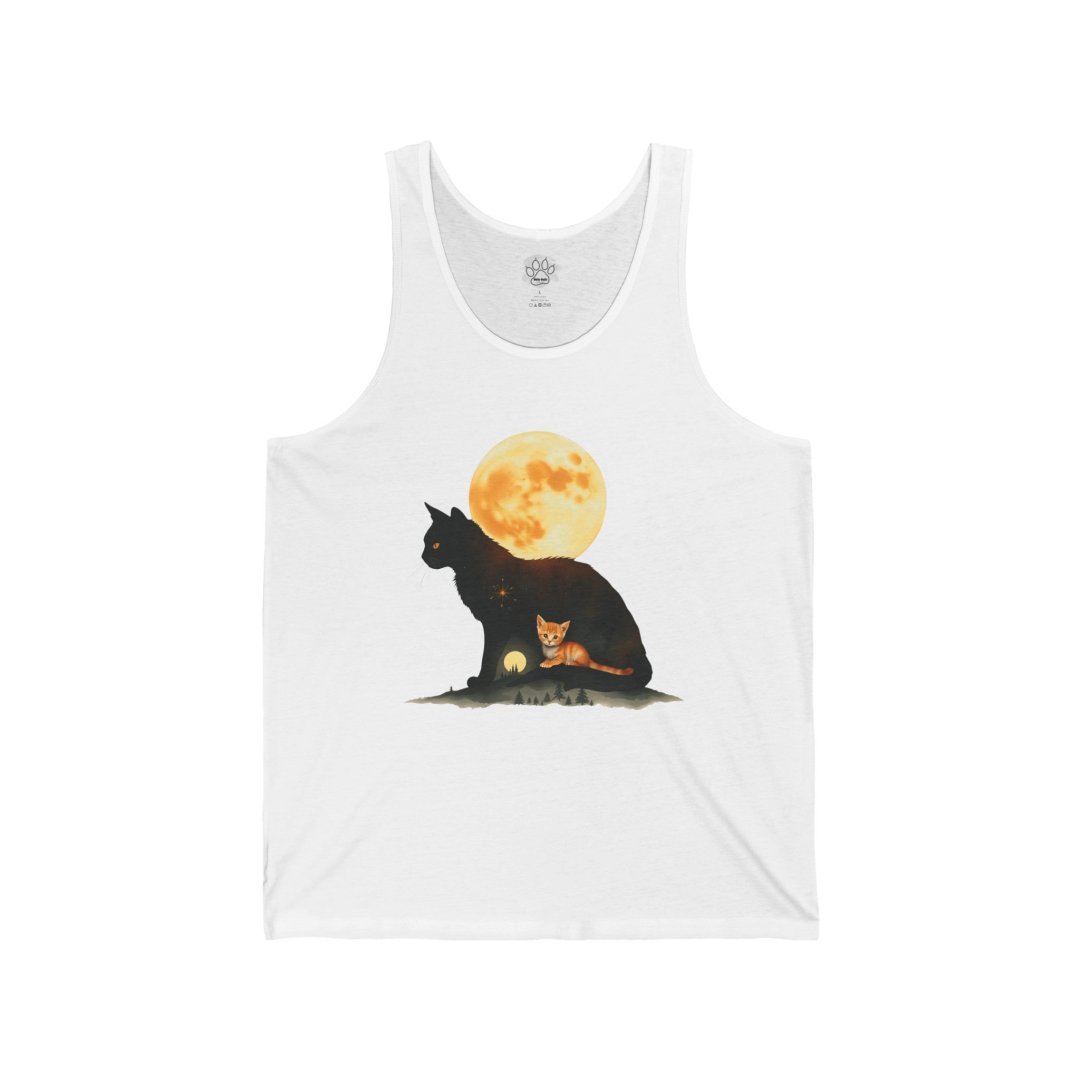 1852449316523180393_2048.jpeg Tank top with a black cat and kitten design under a full moon.