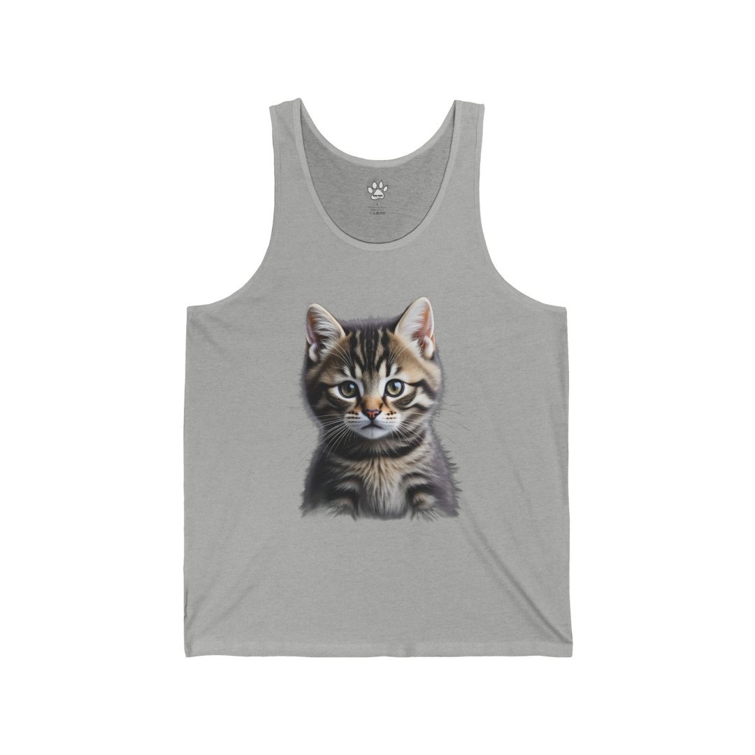 2196147160063512486_2048.jpeg Gray tank top with a cute kitten illustration on the front.