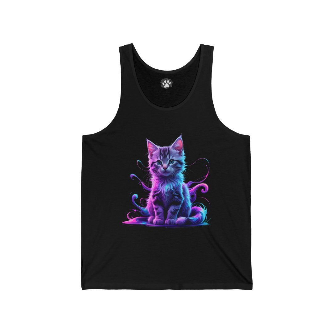 Neon Cosmic Kitten Graphic Tank Top