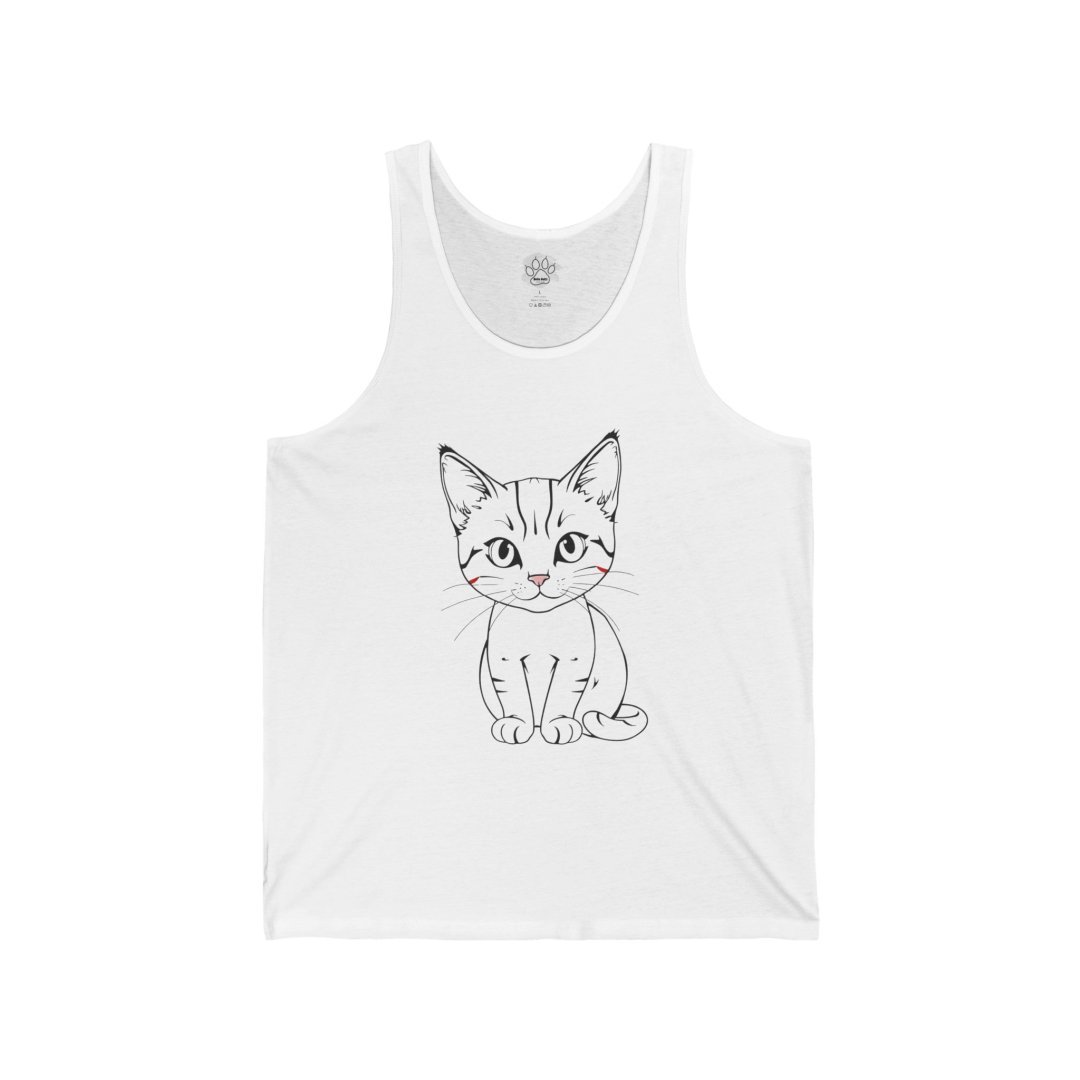 Minimalist Anime Cat Tank Top