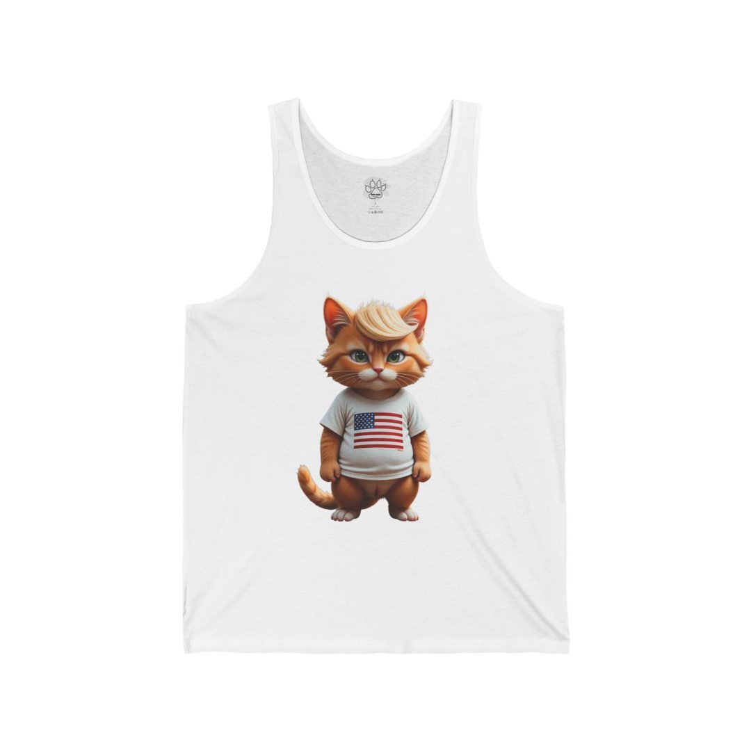 4317528565755388728_2048.jpeg Cute cartoon cat wearing a shirt with an American flag.