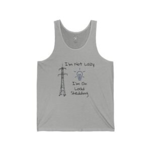 Cold Turkey Graphic Unisex Tank Top Gray tank top with humorous load shedding design.