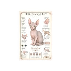 Vintage Butterfly Unisex Tank Top Illustration of a Bambino cat with detailed features and characteristics.