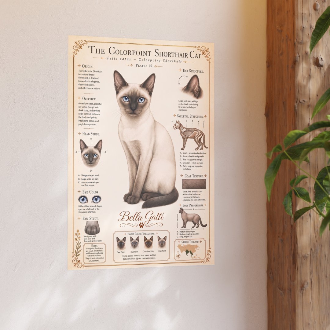 9401962195883198038_2048.jpeg Poster of the Colorpoint Shorthair Cat with illustrations and information.