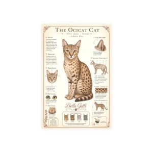 Khao Manee Cat Breed Poster Ocicat Cat Breed Poster