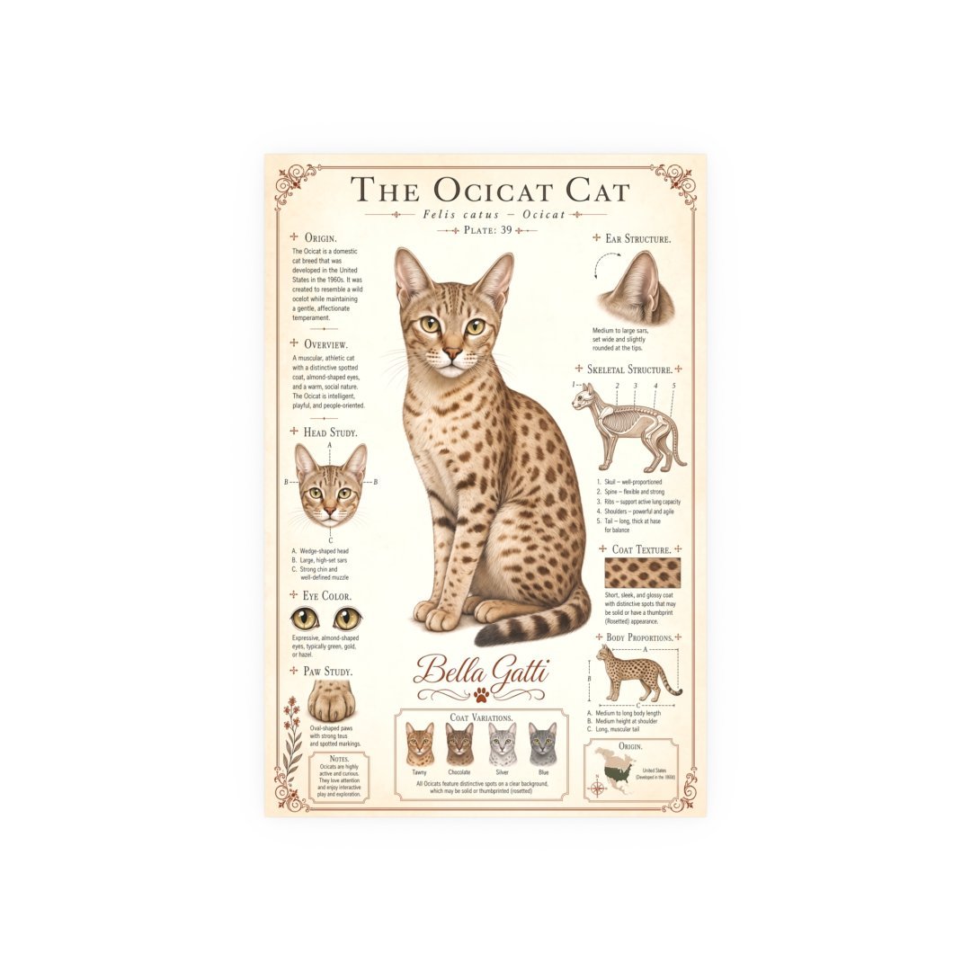 Ocicat Cat Breed Poster