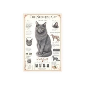 Khao Manee Cat Breed Poster Nebelung Cat Breed Poster