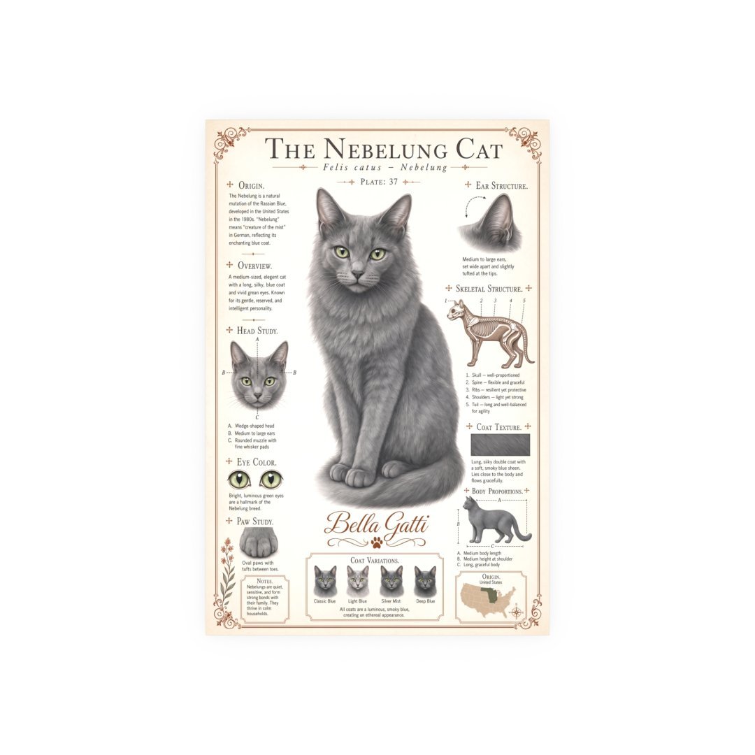 Nebelung Cat Breed Poster