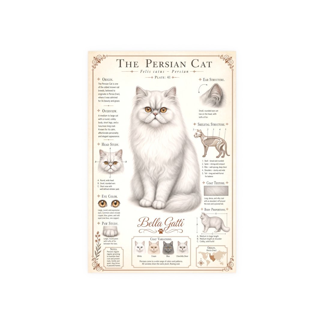 7690577223066442950_2048.jpeg Illustration of a Persian cat with detailed breed information.