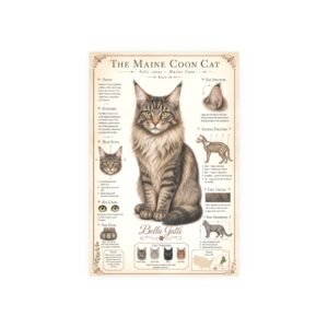 Khao Manee Cat Breed Poster Maine Coon Cat Breed Poster