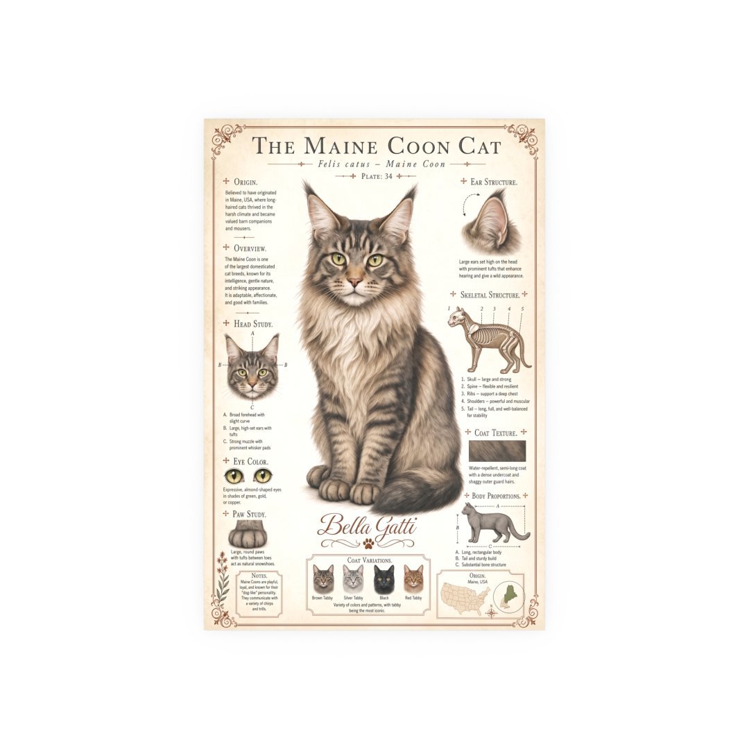 Maine Coon Cat Breed Poster